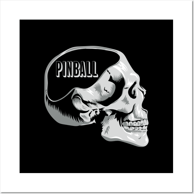 Pinball on the Mind Funny Pun Design Wall Art by Get Hopped Apparel